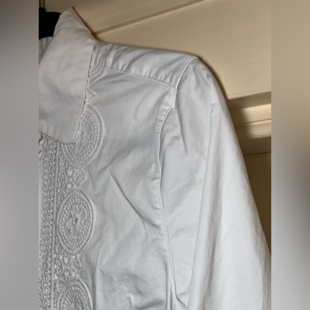 Vintage Talbots Cotton Crochet Button Down Shirt Top, size small 6 Cottagecore - Picture 14 of 15